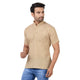 Handloom Cotton Regular Short Kurta in Khaki for Men [MSHK006]