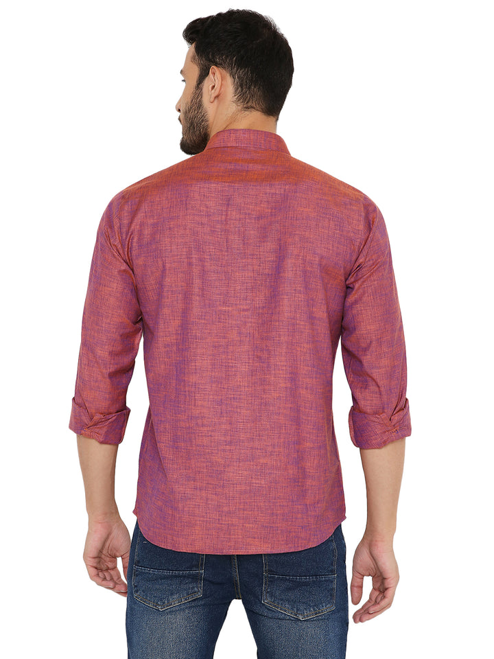 Back view of Maharaja Classic Linen Kurta Pink, highlighting the lightweight fabric and tailored fit for summer ethnic outfits.