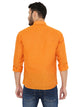 Handloom Cotton Regular Short Kurta with Full Sleeves in Orange for Men [MSHK017]