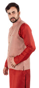 Red Cotton Blend Modi Jacket - Waist Coat [MSJ00]3