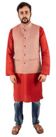 Red Cotton Blend Modi Jacket - Waist Coat [MSJ00]3