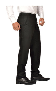 Black PolyViscose Pleated Parallel Fit Trousers [JTR1014]