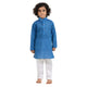 Blue Kurta Pyjama Set in Handloom Cotton [MSKKP004]