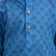 Blue Kurta Pyjama Set in Handloom Cotton [MSKKP004]