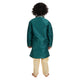 Kids Art Silk Embroidered Kurta Pyjama Set in Green for Boys [MSKKP007]