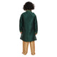 Kids Art Silk Side Button Kurta Pyjama Set in Green for Boys [MSKKP012]