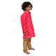 Kids Art Silk Embroidered Kurta Pyjama Set in Pink for Boys [MSKKP014]