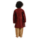 Kids Art Silk Embroidered Kurta Pyjama Set in Red for Boys [MSKKP016]