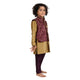 Kids Art Silk Kurta Pyjama and Brocade Jacket Set in Purple for Boys [MSKKP021]