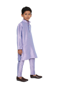 Maharaja Kids Banarasi Dupion Silk Kurta Pyjama Set in Lilac for Boys [MSKKP032]