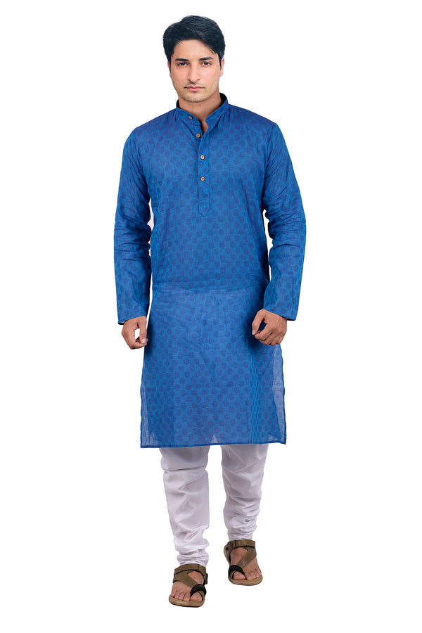 Handloom Cotton Kurta in Blue
