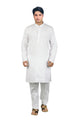 White Alighari Kurta Pyjama Set in Pure Cotton [MSKP014]