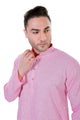 Pink Kurta Pyjama Set in Cotton Linen [MSKP018]
