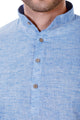 Light Blue Kurta Pyjama Set in Cotton Linen [MSKP019]