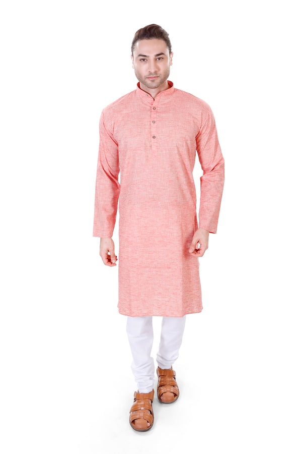 Khadi Cotton Kurta in Red