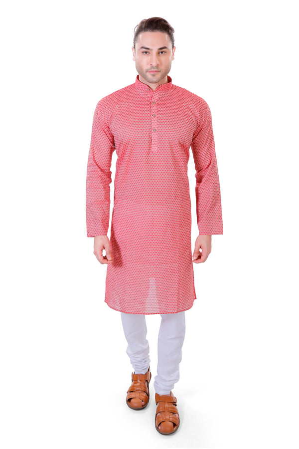 Handloom Cotton Kurta in Red