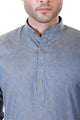 Blue Cotton Linen Kurta Pyjama Set [MSKP072]