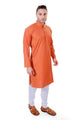 Orange Cotton Linen Kurta Pyjama Set [MSKP073]