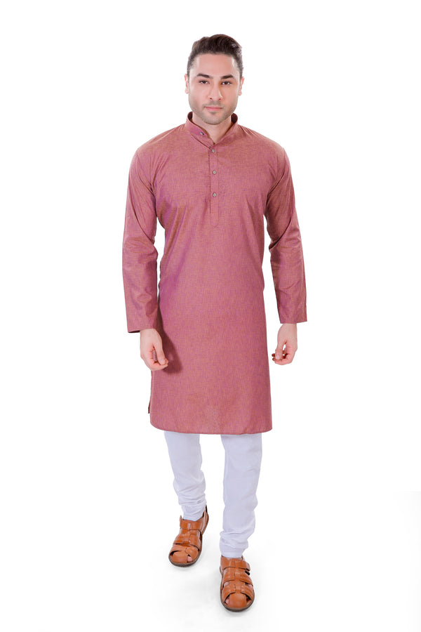 Cotton Linen Kurta in Purple