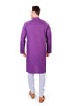 Purple Solid Cotton Blend Kurta Pyjama Set [MSKP077]