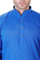 Blue Solid Cotton Blend Kurta Pyjama Set [MSKP078]