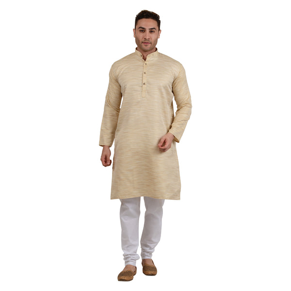 Handloom Blend Kurta in Beige