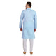 Men's Striped PolyBlend Kurta and Cotton Pyjama Set in Blue [MSKP097]