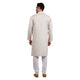 Men's Cotton Linen with Gold Design Kurta Pyjama Set in Cream [MSKP099]