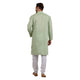 Men's Cotton Linen Striped Kurta Pyjama Set in Pista Green [MSKP102]