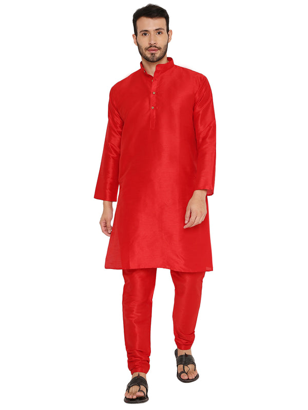 Banarasi Dupion Silk Kurta in Red