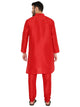 Men's Banarasi Dupion Silk Kurta Pyjama Set in Red for Men [MSKP134]