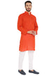 Men's Handloom Cotton Kurta Pyjama Set in Red for Men [MSKP139]