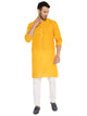 Men's Handloom Cotton Kurta Pyjama Set in Yellow for Men [MSKP142]