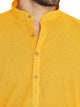 Men's Handloom Cotton Kurta Pyjama Set in Yellow for Men [MSKP142]