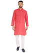 Men's Handloom Cotton Kurta Pyjama Set in Pink for Men [MSKP145]