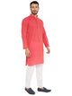 Men's Handloom Cotton Kurta Pyjama Set in Pink for Men [MSKP145]