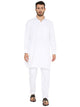 Men's Wrinkle Free Poly Blend Pathani Set in White for Men [MSKP146]