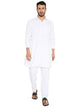 Men's Wrinkle Free Poly Blend Pathani Set in White for Men [MSKP146]