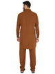 Men's Wrinkle Free Poly Blend Pathani Set in Brown for Men [MSKP151]