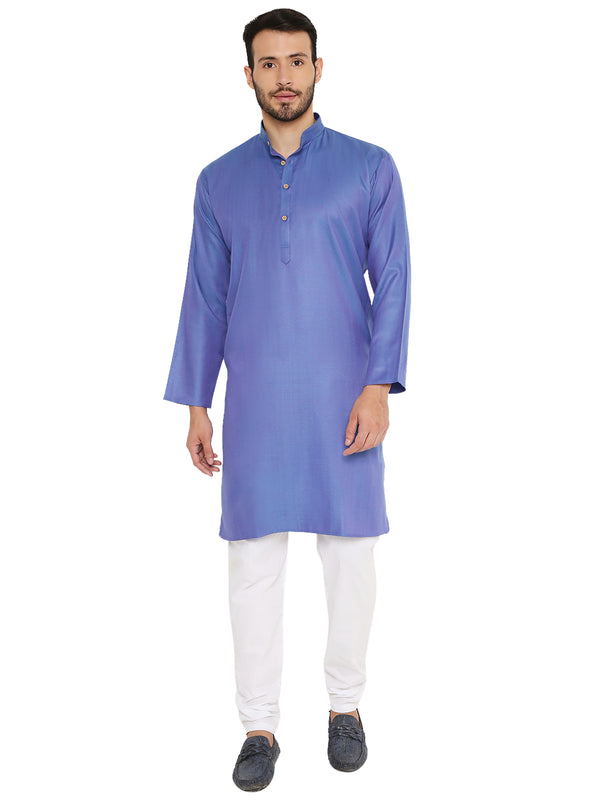 Blue Linen Kurta - Everyday Wear with soft, breathable fabric and classic straight fit, ideal for casual and festive occasions.