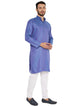 Men's Pure Linen Premium Kurta Pyjama Set in Blue for Men [MSKP157]