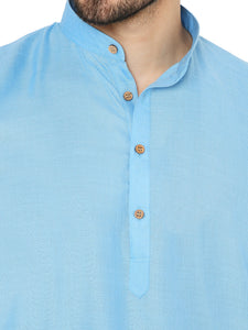 Men's Magic Cotton Kurta Pyjama Set in Blue for Men [MSKP173]