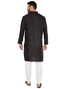 Men's Magic Cotton Kurta Pyjama Set in Black for Men [MSKP175]