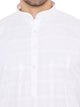 Premium White Poly Cotton Self Design Kurta Pyjama Set for Men [MSKP190]