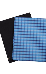 Unstitched PolyBlend Blue/Yellow Checks Shirt & Matching Trouser Combo Set (shirt 2.25m & pant 1.2m) [MSP179]