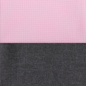 Unstitched PolyViscose Fabric Pink Small Checks Shirt (2.25m-36panna) & Trouser (1.2m-58panna) Combo Set  [MSP330]