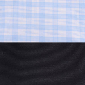 Unstitched PolyBlend Blue Checks Shirt (2.25m - 35panna) and Trouser (1.2m - 58panna) Fabric Piece Set for Men [MSP384]