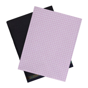 Unstitched PolyBlend Purple Checks Shirt (2.25m - 35panna) and Trouser (1.2m - 58panna) Fabric Piece Set for Men [MSP387]