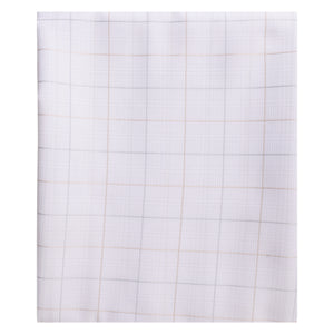 Unstitched PolyBlend White Checks Shirt (2.25m - 35panna) and Trouser (1.2m - 58panna) Fabric Piece Set for Men [MSP393]