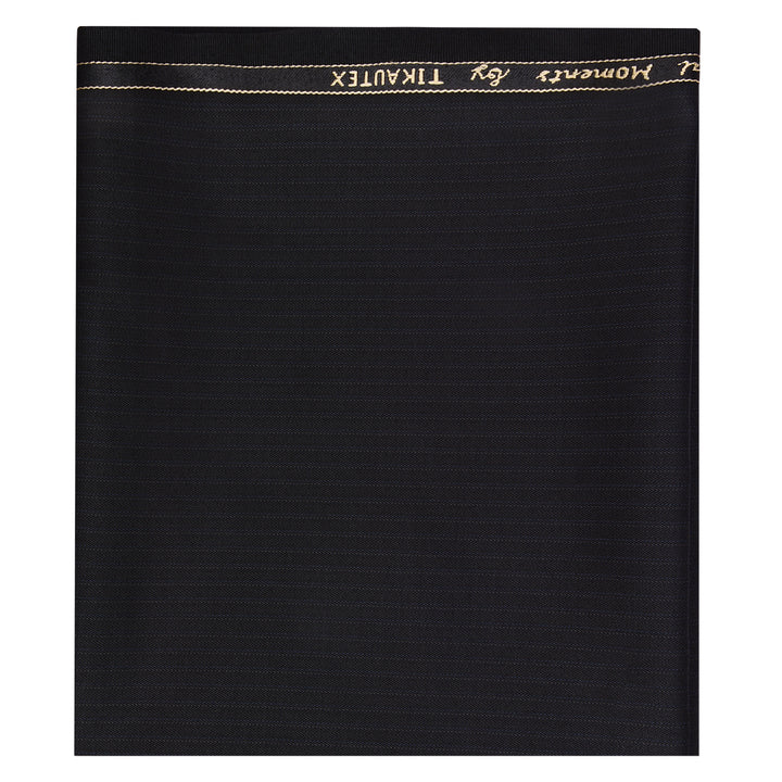 Detailed view of premium black trouser fabric from the Shirt & Trouser Fabric Set - Unstitched Custom Fit | Premium Combo.